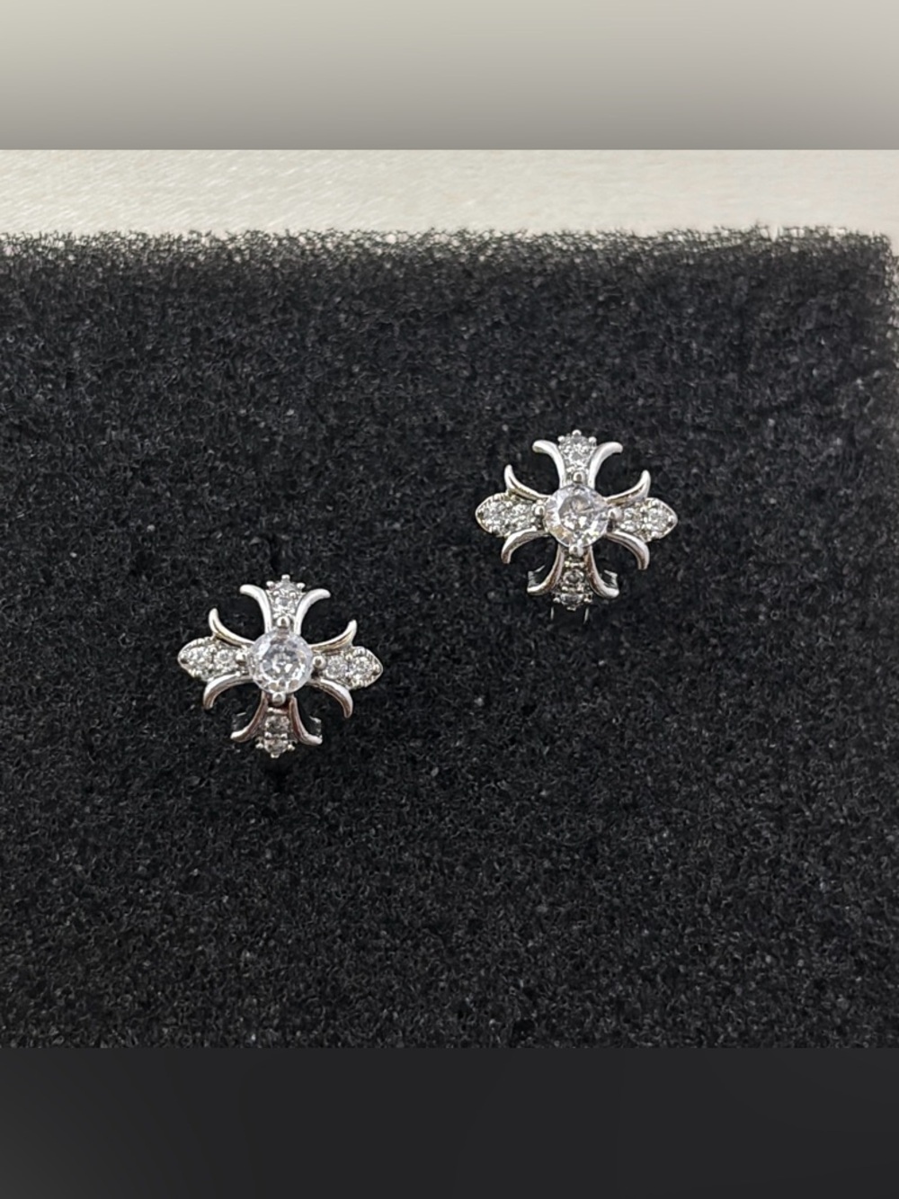 13mm CZ Cross Hoop Earrings for Men Women Streetwear Punk Hip Hop Unisex Earring